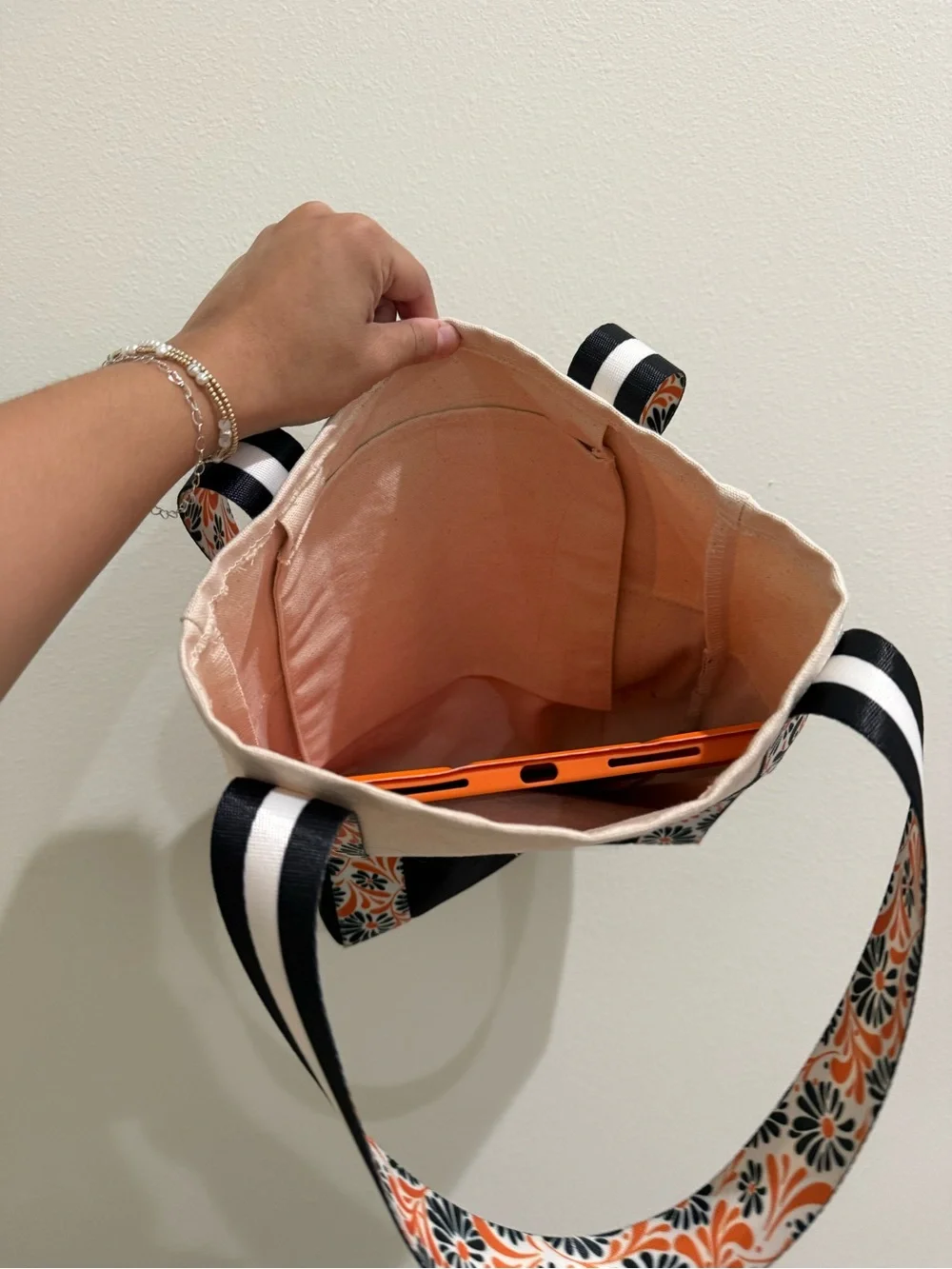 Canvas Mini Tote with Floral Straps – Oklahoma State Cowboys
